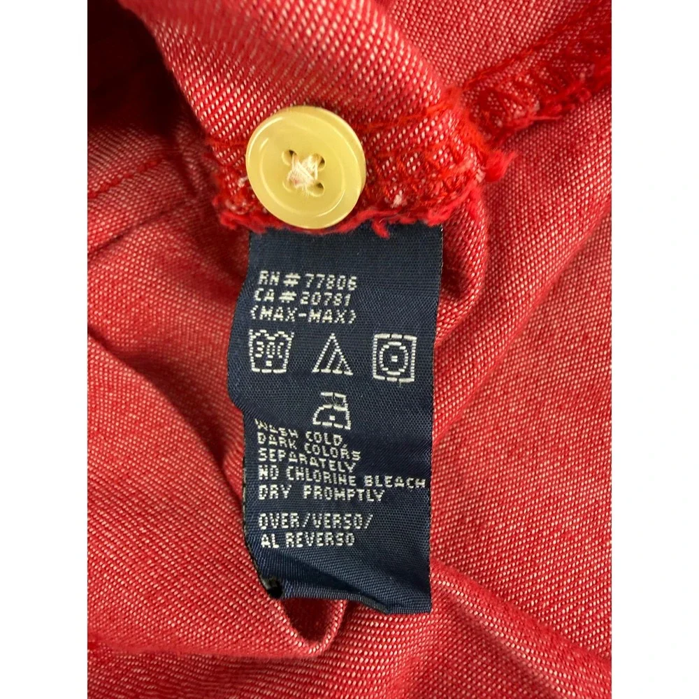 Tommy Hilfiger Pleated Jumper Dress Size 5 Cotton Red Preppy Plaid Lined Y2K